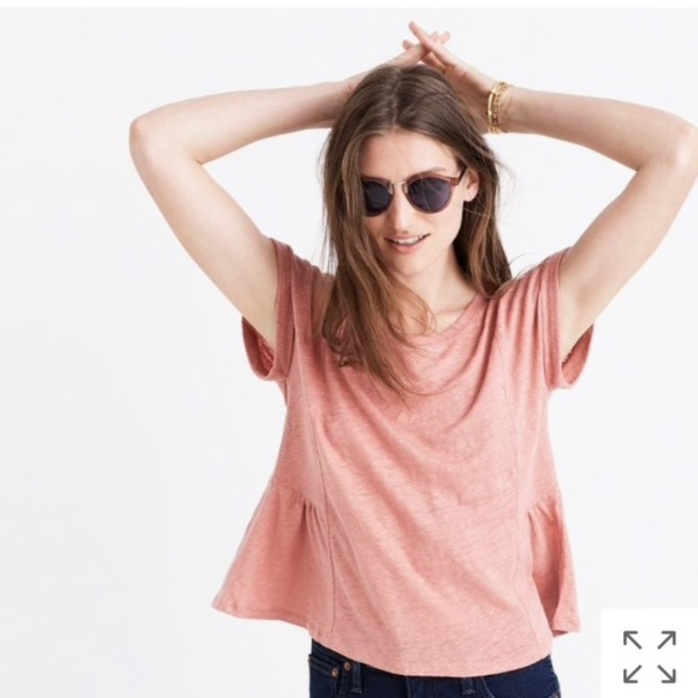 Madewell | Modern Linen Gather Peplum Drape Top - Picture 8 of 8